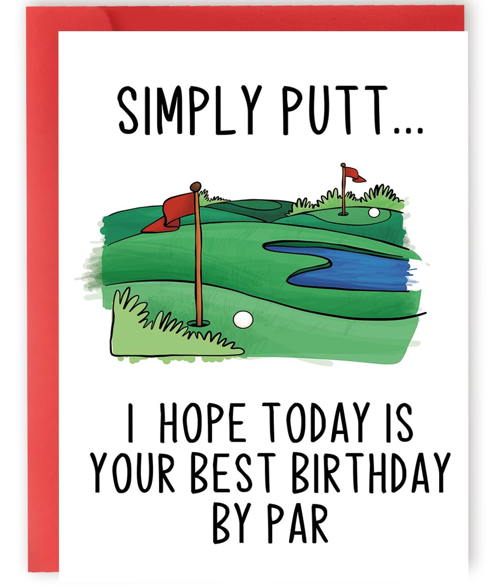 YiKaLus Funny Golf Birthday Card for Men, Snoopy Sports Bday Gifts for Dad Uncle Husband Brother, I Hope Today Is Your Best Birthday By Par