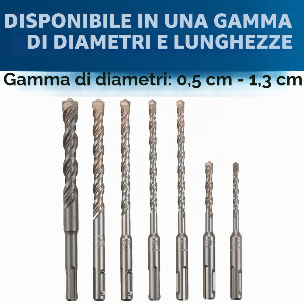 Bosch Professional Set di punte da trapano per martello rotativo SDS-plus 7 pezzi con custodia HCK001