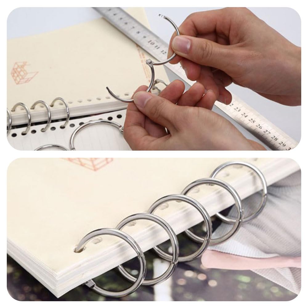40 Pcs Loose Leaf Binder Rings with 1 Hole Punch Index Card Rings Book Rings Metal Binder Rings for School Home or Office - Image 2