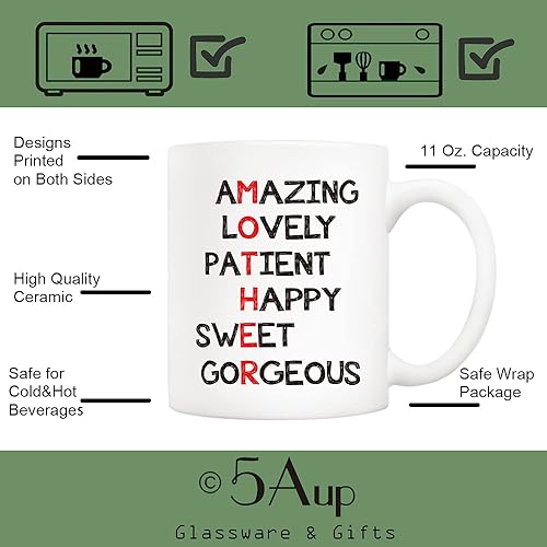 Miniatura 3 de 5Aup Regalos de Navidad, definición de taza de café divertida para mamá, el mejor regalo del día de la madre de parte de un niño, hija, hijo, niños,