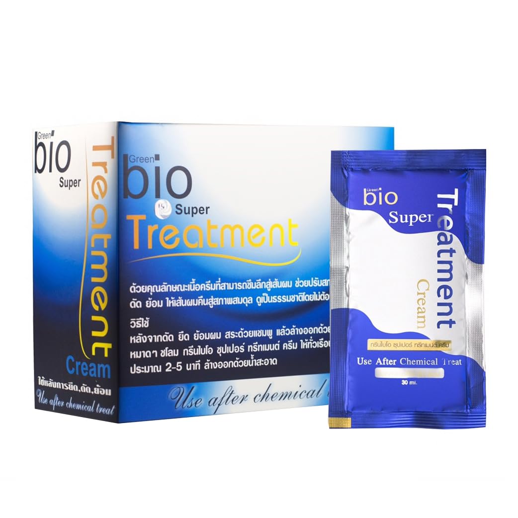 Soin Thai Bio Super Treatment Cream – 24 Sachets x 30ml – Soin Capillaire Réparateur Intensif à la Kératine, Post Décoloration/Lissage – Cheveux Abîmés, Secs, Cassants