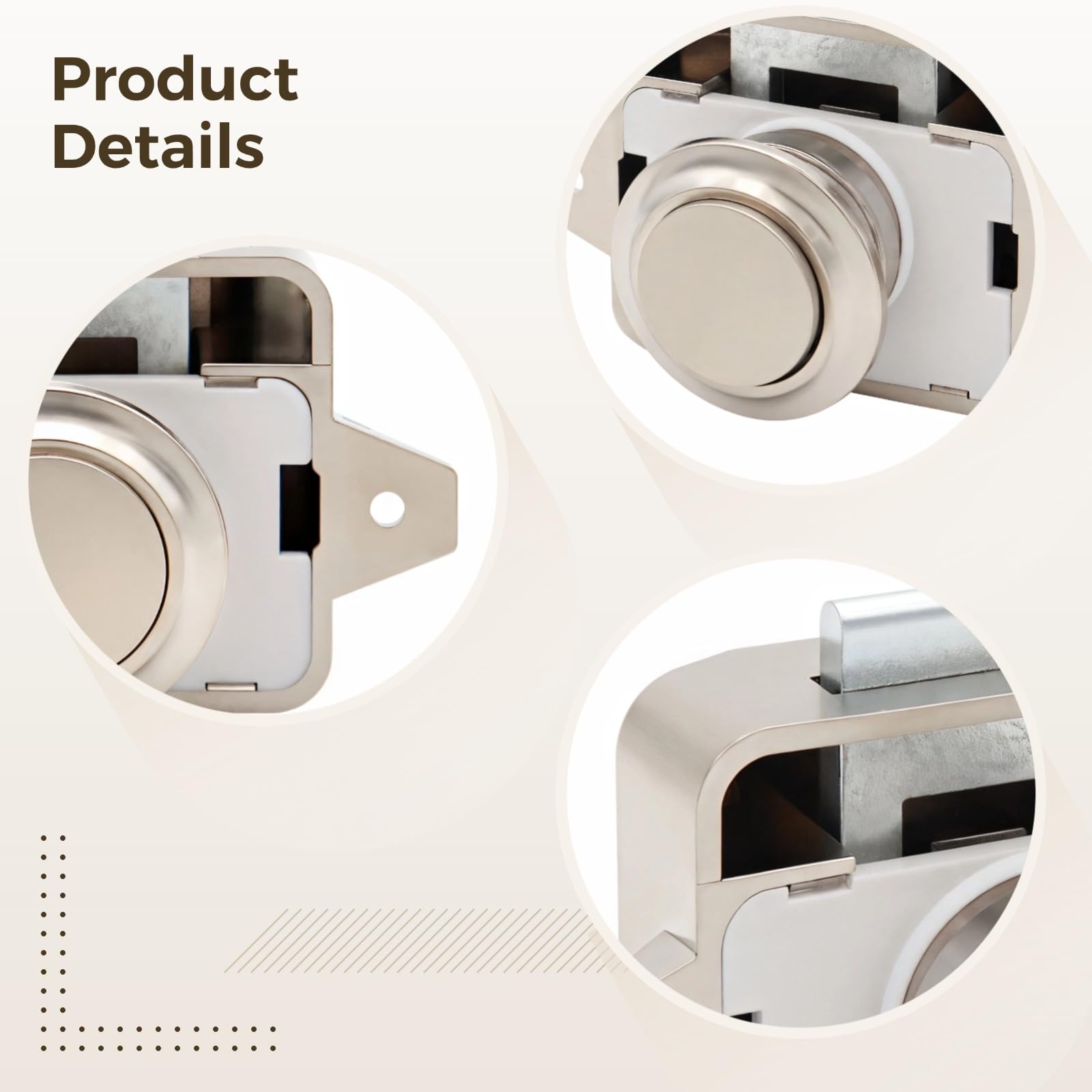 Snapklik.com : Push Button Cabinet Lock 5 Pack, Chrome Plated RV Drawer ...