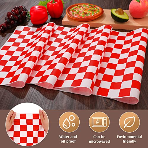 Honeydak 600 Pcs Sandwich Wrapping Paper Sheet 15x15 Checkered Food Wax Sheets Parchment Burgers Paper Basket Liner Grease Restaurant Wedding Party Supplies for Wrapping Bread BBQ - Image 7