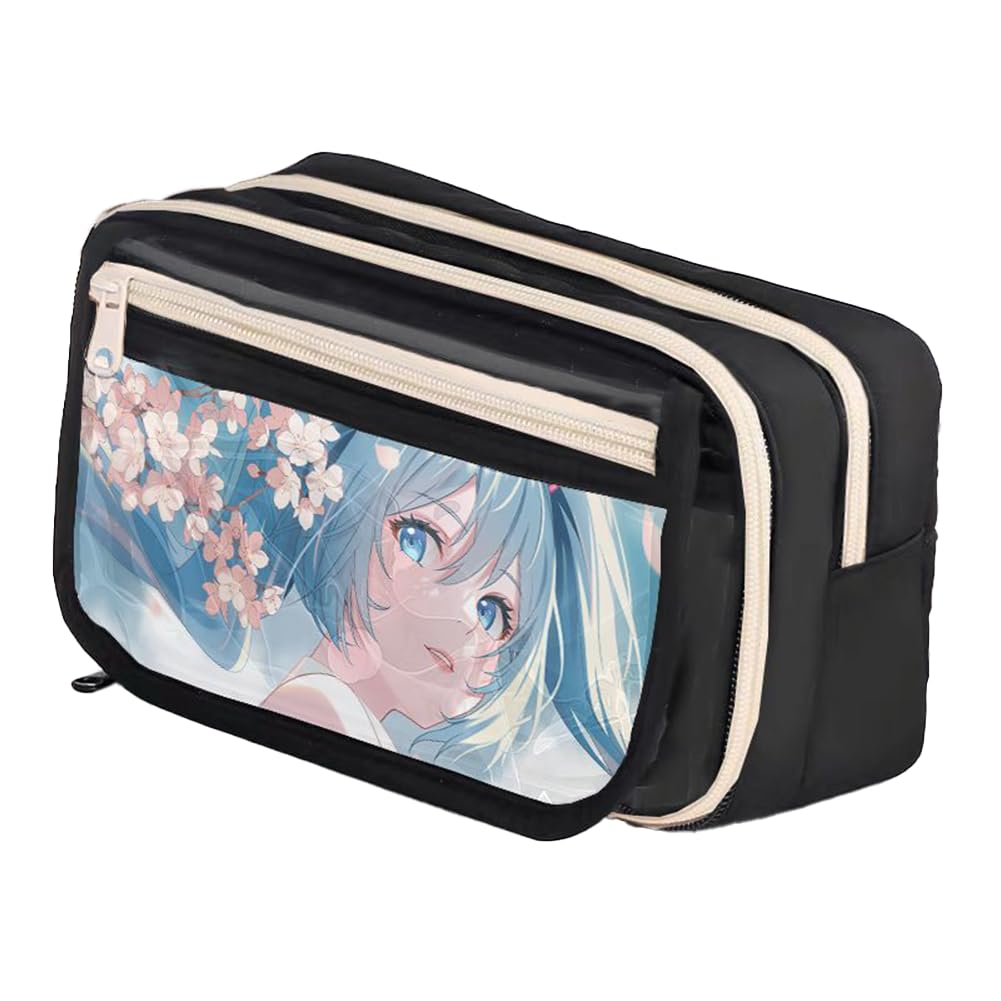 Xinchangda Anime Pencil Bag Miku Pencil Box Pen Pouch Large Capacity Anime Pen Bag Stationery Case for Students