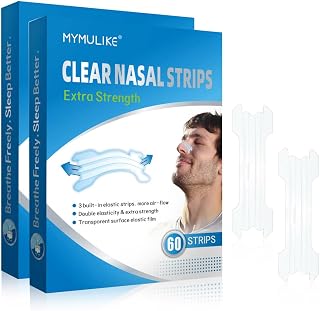 Nose Strips for Snoring, 120 Count Clear Nasal Strips Extra Strength for Sleep, Anti-Snoring Device Snoring Patches for Improving Breathing When Sleeping and Sport