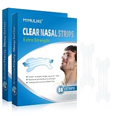 MYMULIKE Nose Strips for Snoring 120 Count Clear Nasal Strips Extra Strength for Sleep Anti-Snoring Device Snoring Patches