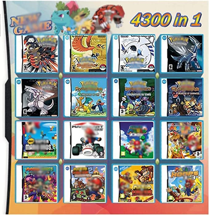 4300 in 1 DS Game Cartridges, Classic Retro Combo Cartuccia DS Game Pack Collection for DS, NDSL, NDSi, NDSi LLXL, 3DS, 3DSLLXL, New 3DS, New 3DS