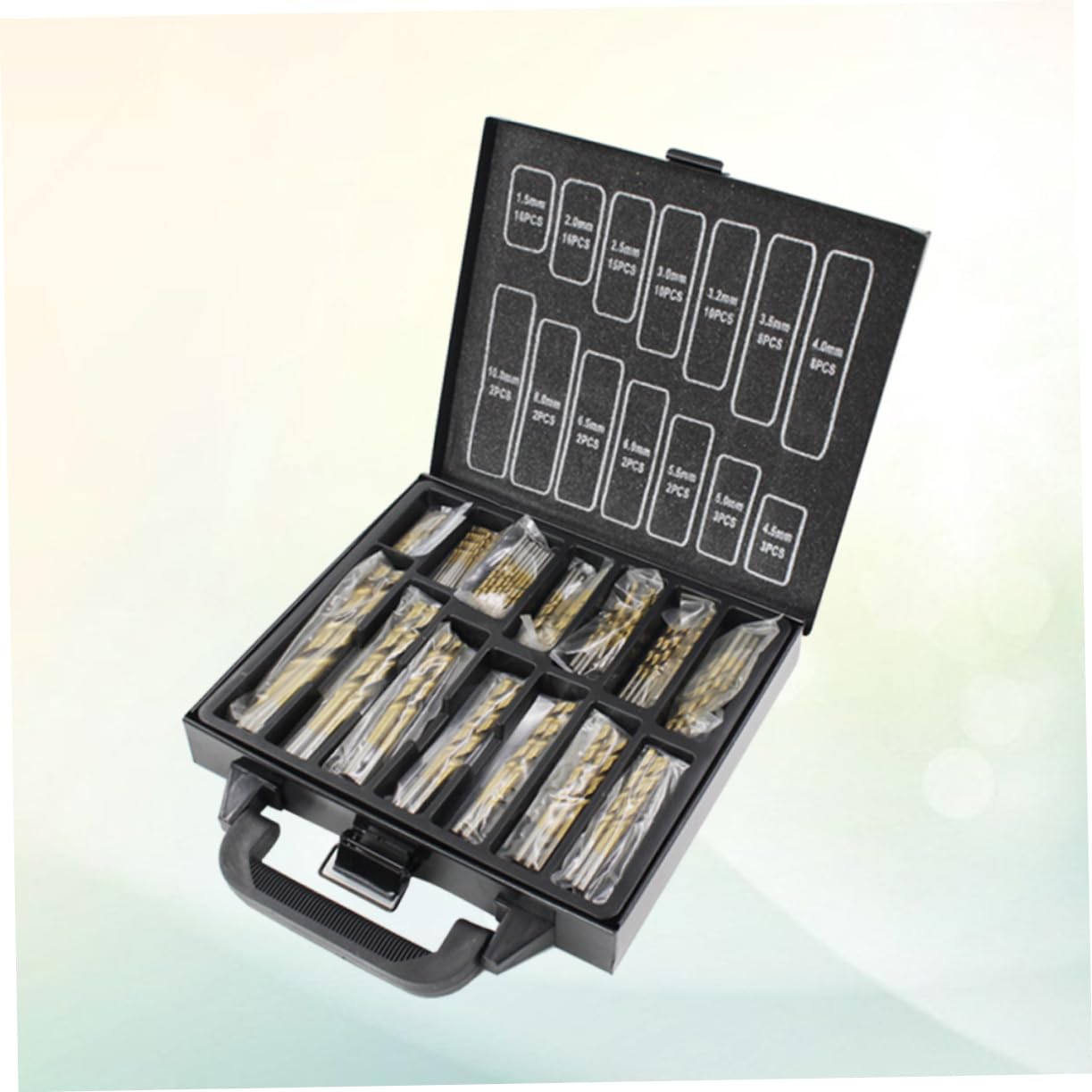 Homoyoyo Set Di Punte Da Trapano in Nitruro Di Titanio Essential Da 99 Pezzi Punta Brad Da 1 5-10 Mm Per Metallo Legno E Plastica Con Custodia Per Il Trasporto