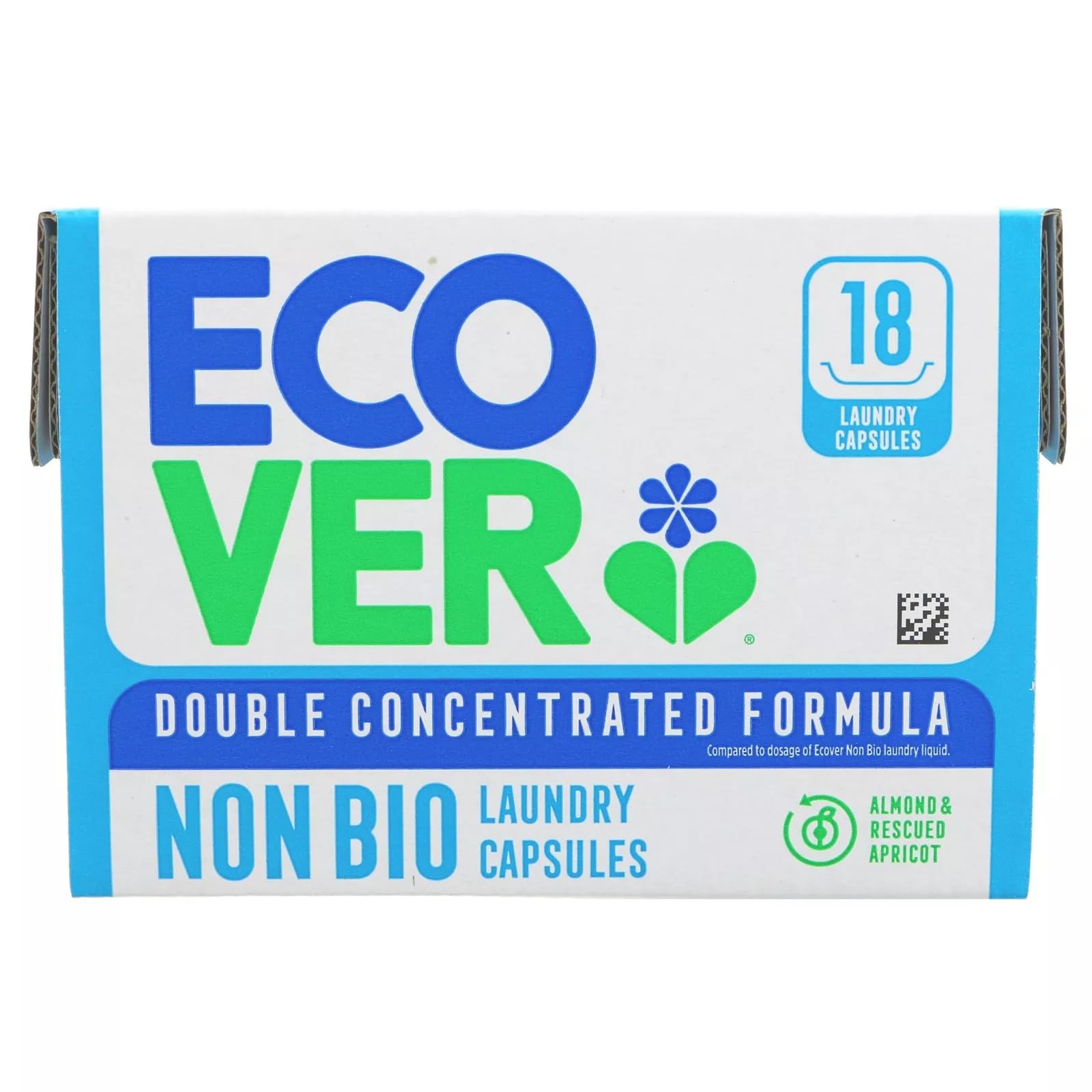 Ecover Non-Bio Laundry Pods Clean and Fresh Almond and Rescued Apricot Scent - 18 Capsules