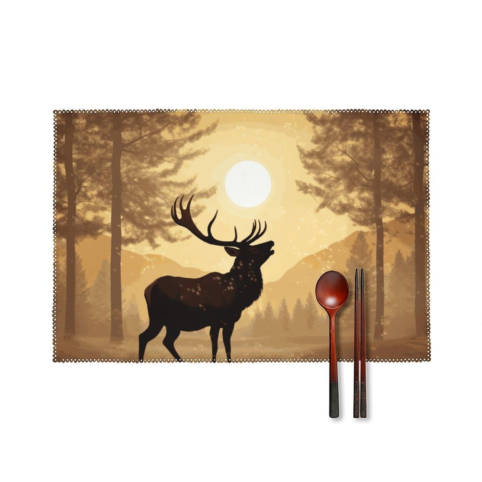 Sets de table résistants à la chaleur Elk Artwork antidérapants de 30x45 cm