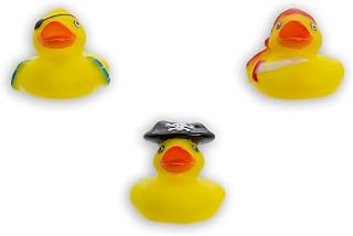 Windy City Novelties - 50 Pack - 2” Mini Pirate Rubber Duckies in Assorted Designs | for Bath Toys Baby Shower Pirate Party Supplies Party Favors Halloween Party Favors