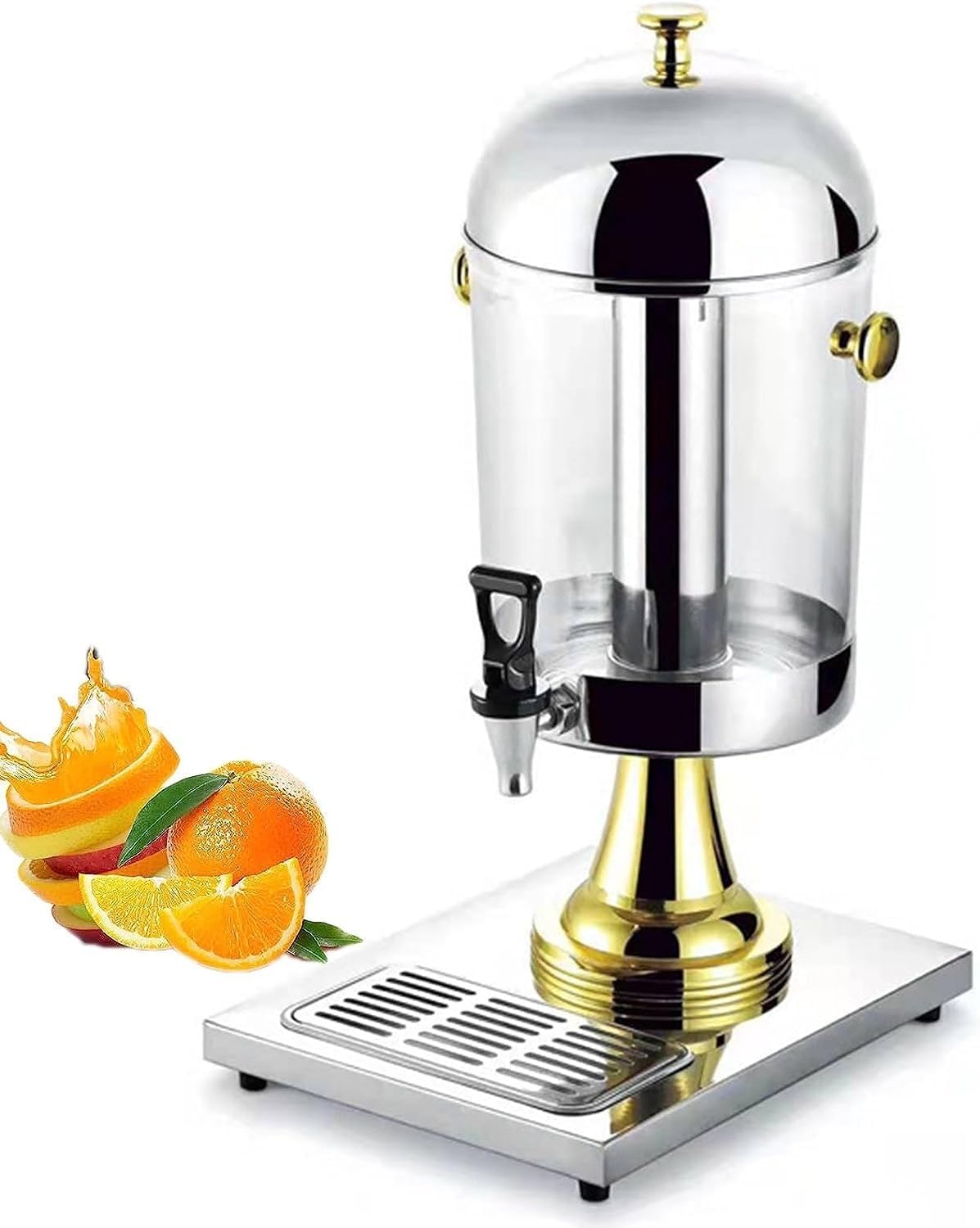 JYBNBBE Drink Dispenser with tap, 8/16/24L Tanks Juice Dispenser, Juice Machine, Stainless Steel Beverage Dispensers, for Restaurant Hotel (Gold 8L)