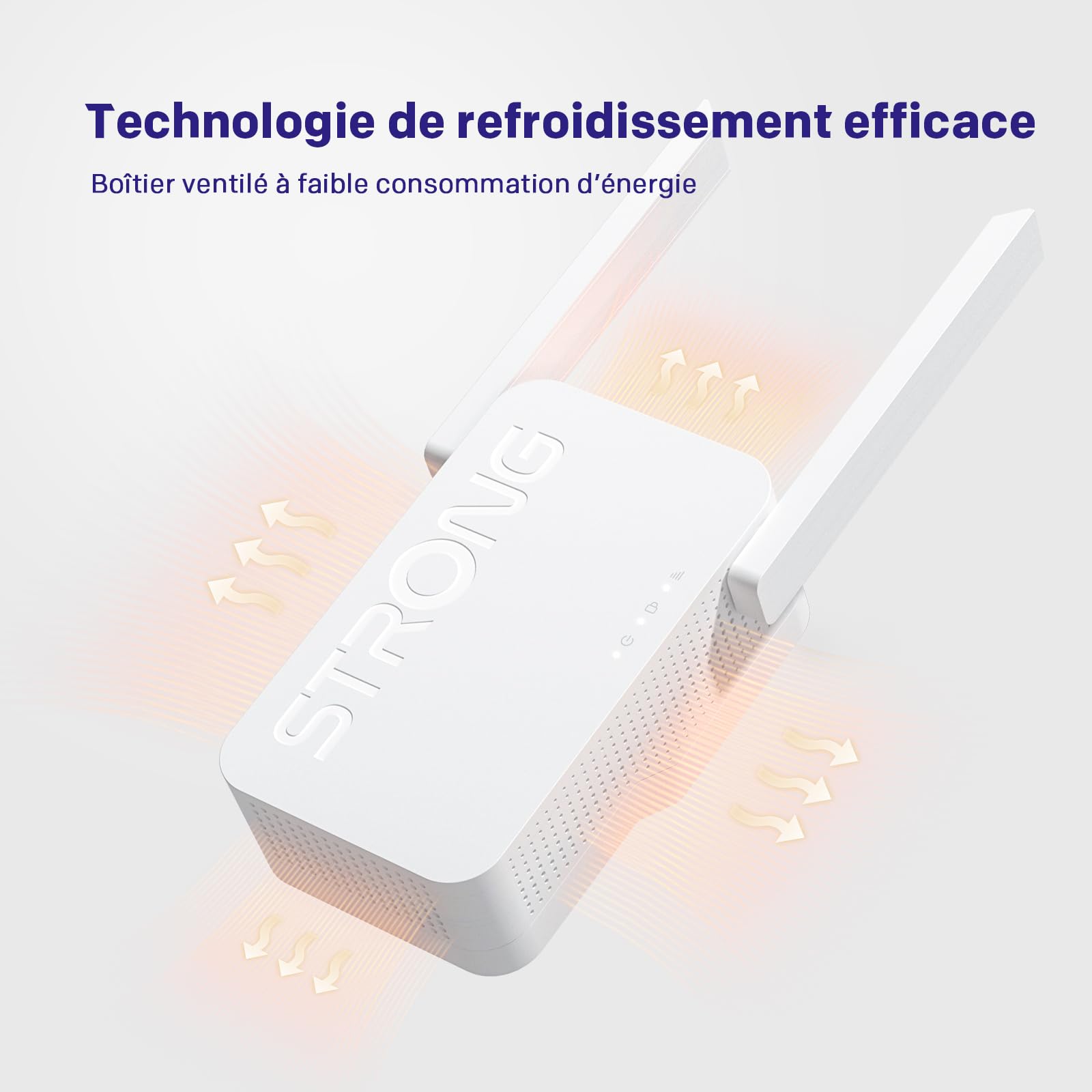 Strong Répéteur WiFi AX3000 WiFi 6 pour Prise Murale – Amplificateur WiFi Puissant, Dual Band, WiFi Repeater avec antennes externes, WPS, Point d’accès, idéal Streaming 4K, Gaming et Maison connectée