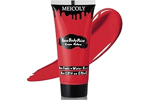MEICOLY Devil Red Face Body Paint, Water Washable Face Paint for Halloween...