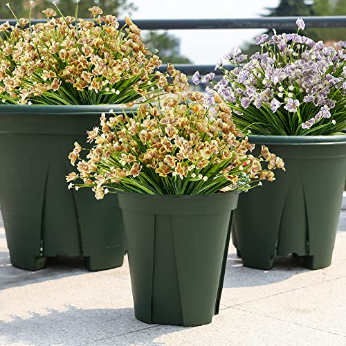 Haplia 4 Bundles Artificial Butterfly Orchid Flowers, Fake Artificial Phalaenopsis Uv Resistant No Fade Faux Plastic Plants For Wedding Bridle Bouquet Outdoor Home Garden Kitchen Office Vase(Yellow) #TOP2