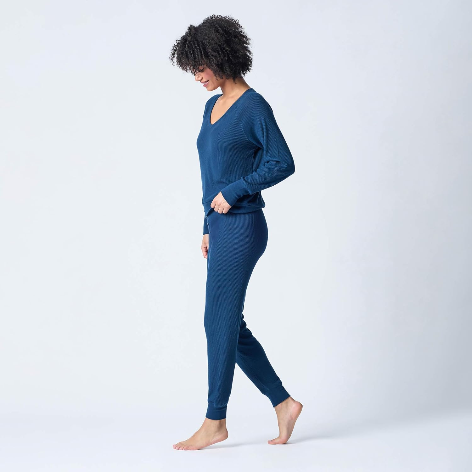 PJ Salvage Womens Textured Essentials Soft Knit Pajama Pant Bottom - Image 2