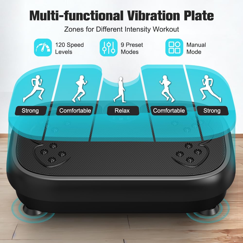 Attrezzo fitness maturo con piastra vibrante, piattaforma fitness per tutto il corpo, vassoio vibrante, drenaggio linfatico, agitazione per la perdita di peso, brucia grassi con 2