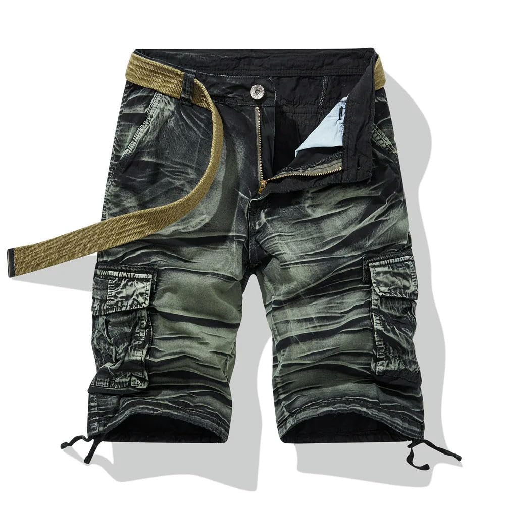 Pantalones cortos de verano para hombre, estilo táctico, estilo militar, de algodón, casuales, sueltos, sin cinturón