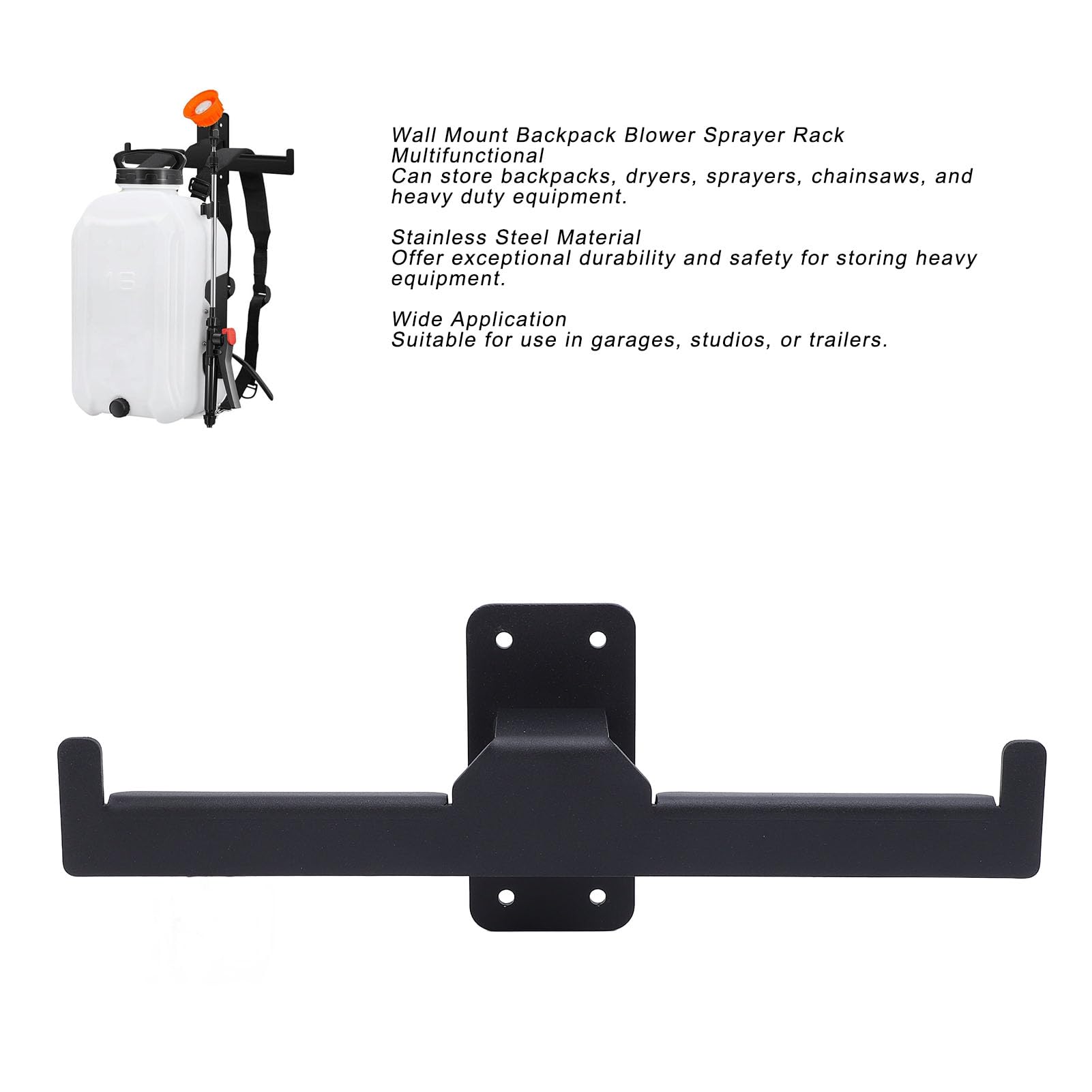 Garage Tool Storage Organizer Wall Mount Backpack Blower & Sprayer Rack ...