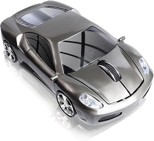 Miniatura 7 de elec Space Ratón inalámbrico de 2.4 GHz Cool Sport Car Shape Ratón inalámbrico óptico inalámbrico con receptor USB para PC portátil 1600 DPI 3