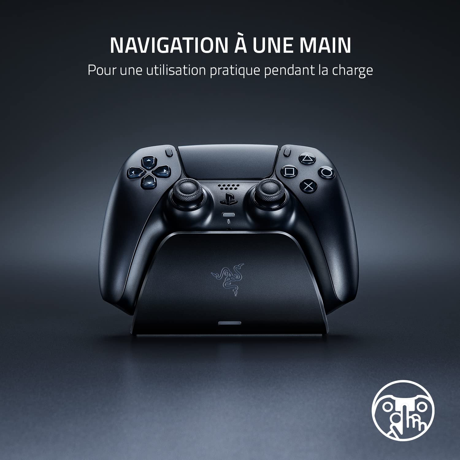Razer Quick Charging Stand - pour Manette PS5 (Charge Rapide, Alimentation par USB, Navigation à Une Main) Rose