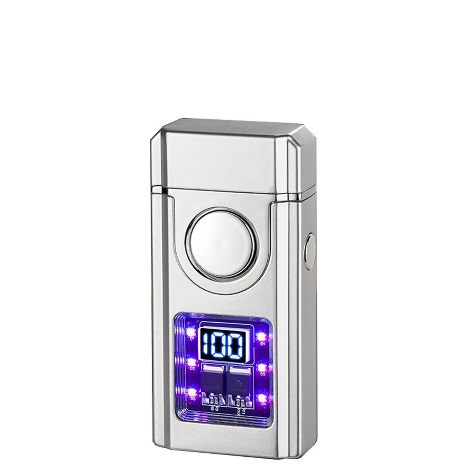 Mechero de butano – Doble llama inteligente controlada por voz, tamaño de llama ajustable, diseño portátil de metal, gas butano reciclable, ideal para velas y colección