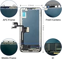 Vista 3 de EFAITHFIX para iPhone X Reemplazo de pantalla LCD de 5.8 pulgadas, montaje de marco LCD, pantalla táctil 3D digitalizador con kit de herramientas