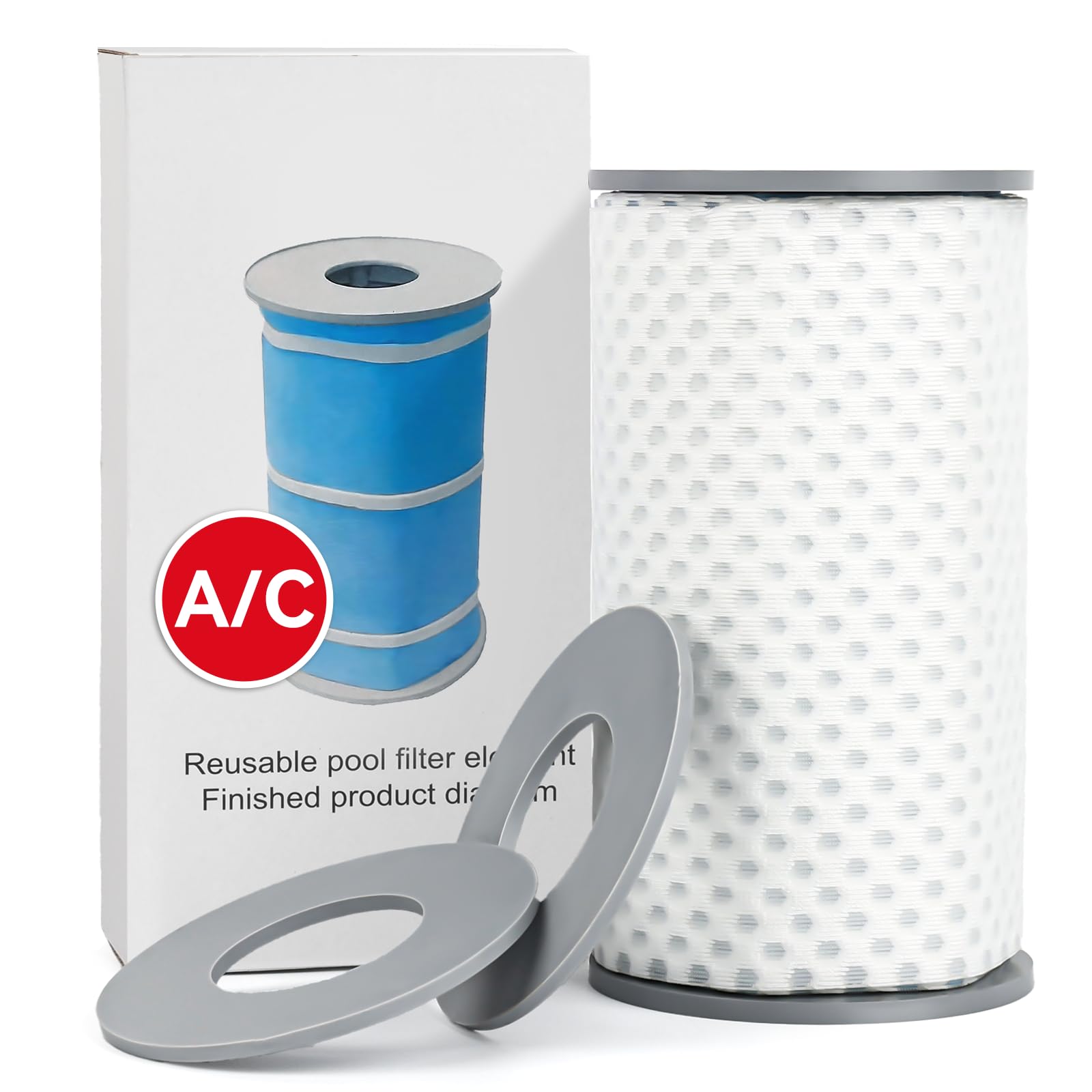 type a or c pool filter reusable| folding above ground pool filter| long-lasting chemical-resistant type a/c pool filters cartridge