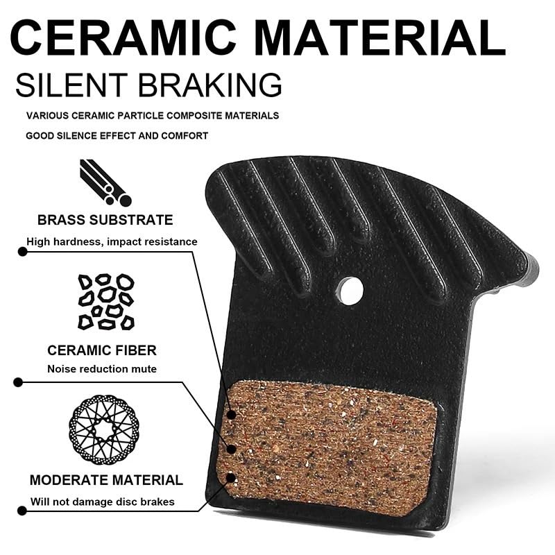 Pastillas de freno de bicicleta, frenos de disco hidráulicos, pastillas de freno de disco de cerámica for bicicleta de montaña y carretera, piezas de ciclismo piezas de bicicleta(BL-03S 8Pair)