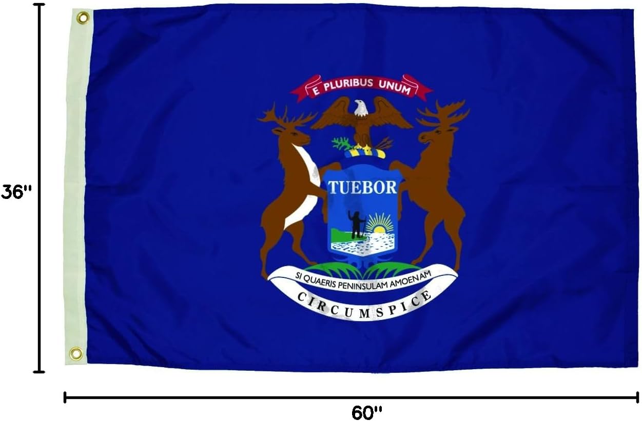 Independence Flag Nylon Michigan Flag, 3 x 5'