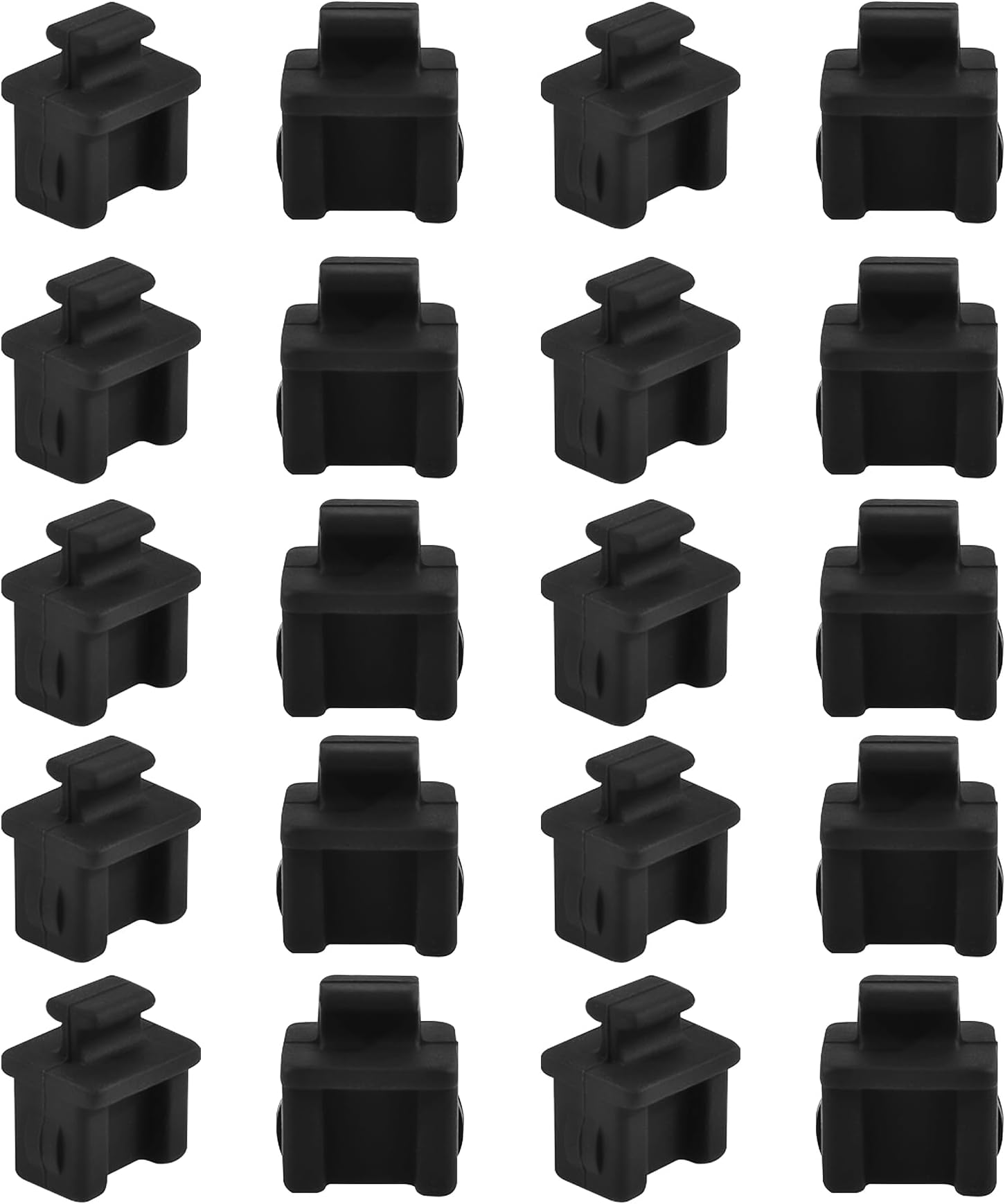 SFP-B Plug Protective Cover 20 Pcs Anti-Dust Protector Caps, Plug Protector Caps for SFP-B Female Ports and Computers Black Silica Gel