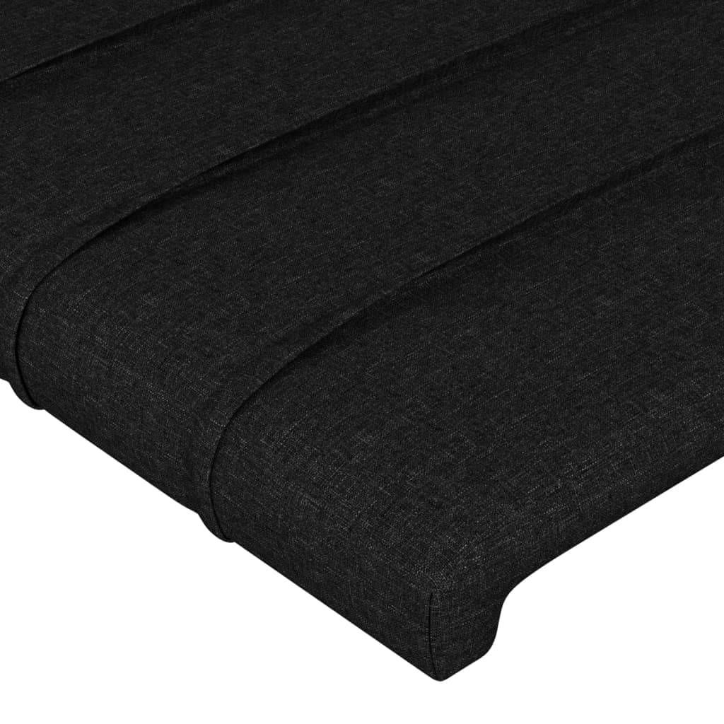 vidaXL Cabecero con Luces LED Cabecero de Cama Cabezal Tapizado para Cama Individual Mueble Dormitorio Interior Tela Negro 90x5x78/88 cm