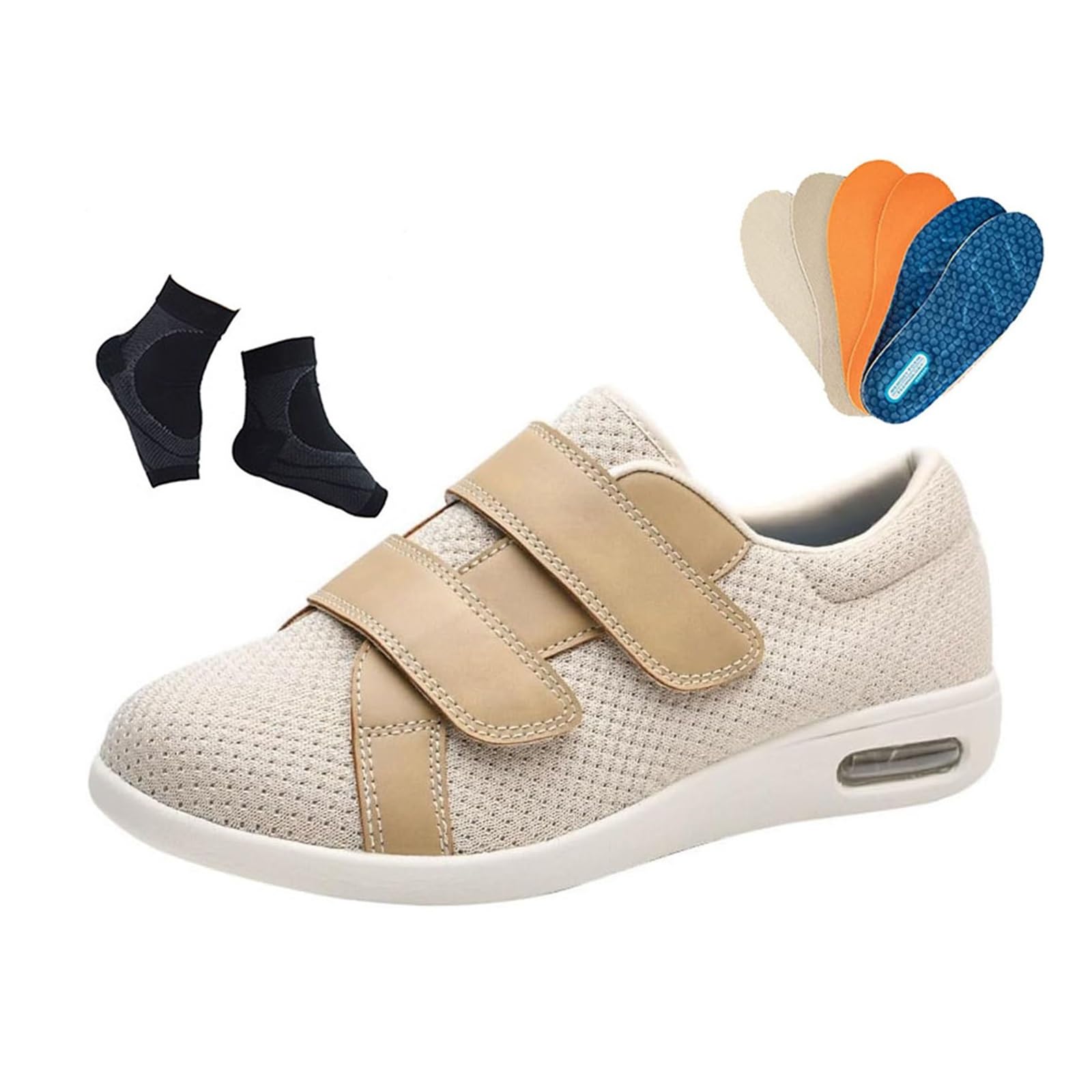 Męskie Buty Do Chodzenia Diabetyków, Buty Ortopedyczne Do Chodzenia Dla Osób Starszych Regulowane Łagodzące Ból I Obrzęk Stóp, Łatwe Zakładaniu Oddychające Osób Starszych, Dziadka