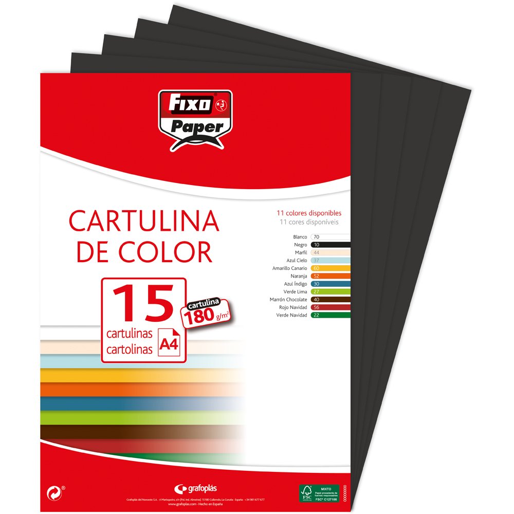 Fixo Cartoncini A4 Nero 15 sztuk