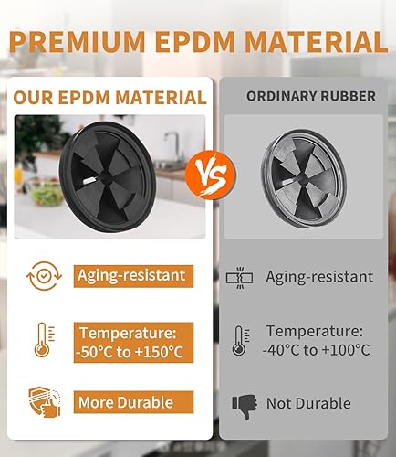 Miniatura 4 de Protector contra salpicaduras para eliminación de basura, paquete de 2 insertos de drenaje de goma EPDM mejorados para InSinkErator Evolution Series