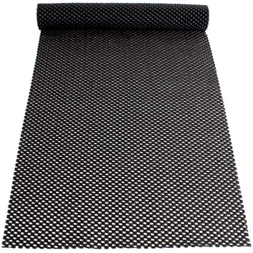 iGadgitz Home U6926 - Tapis Antiderapant Multi-usage Rouleau Antidérapant pour Tapis (110 x 30 cm) pour Tiroirs, Etagères de Cuisine, Atelier, Bureau, etc. - Noir