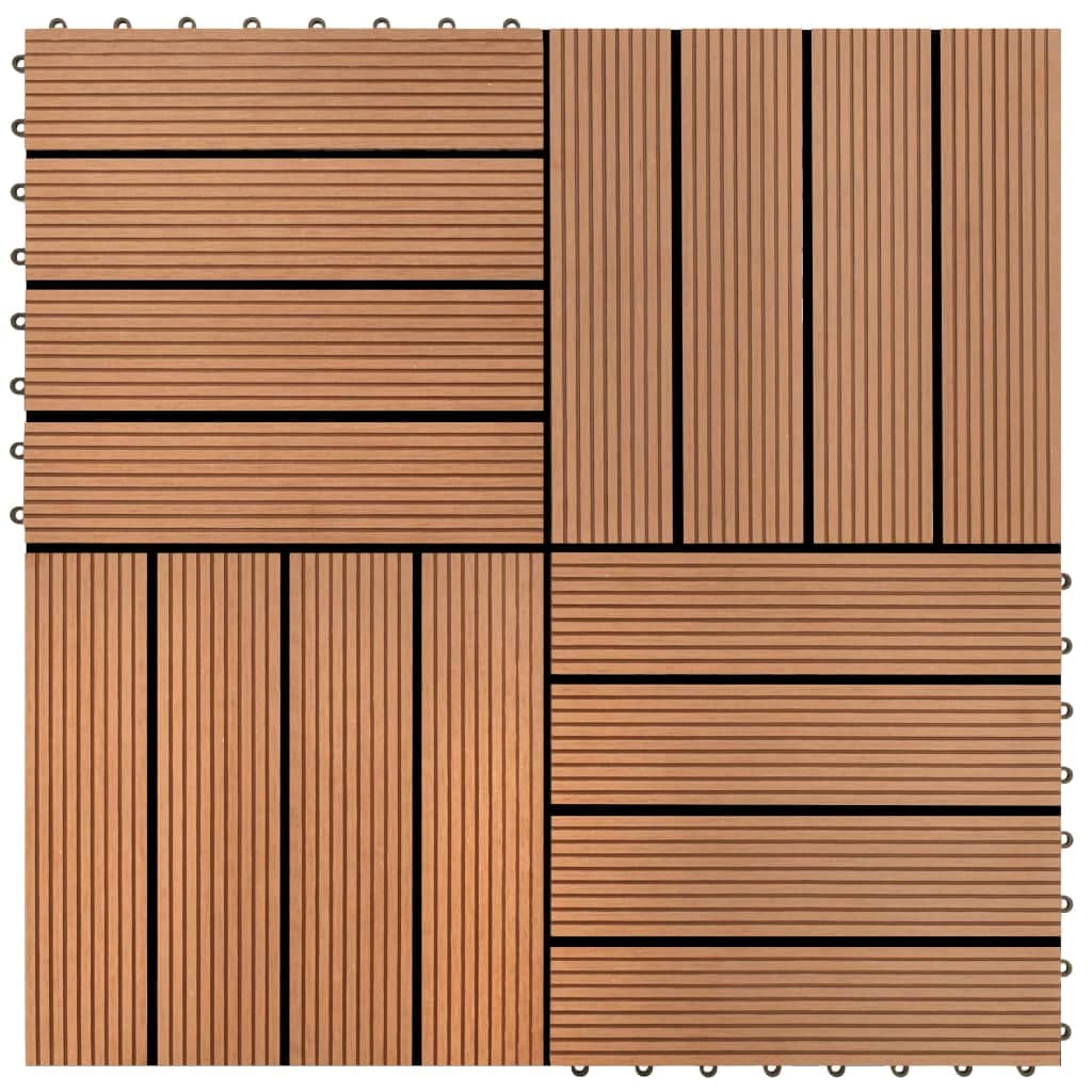 Azulejos WPC marrón de alta resistencia y estética natural para 11 m2