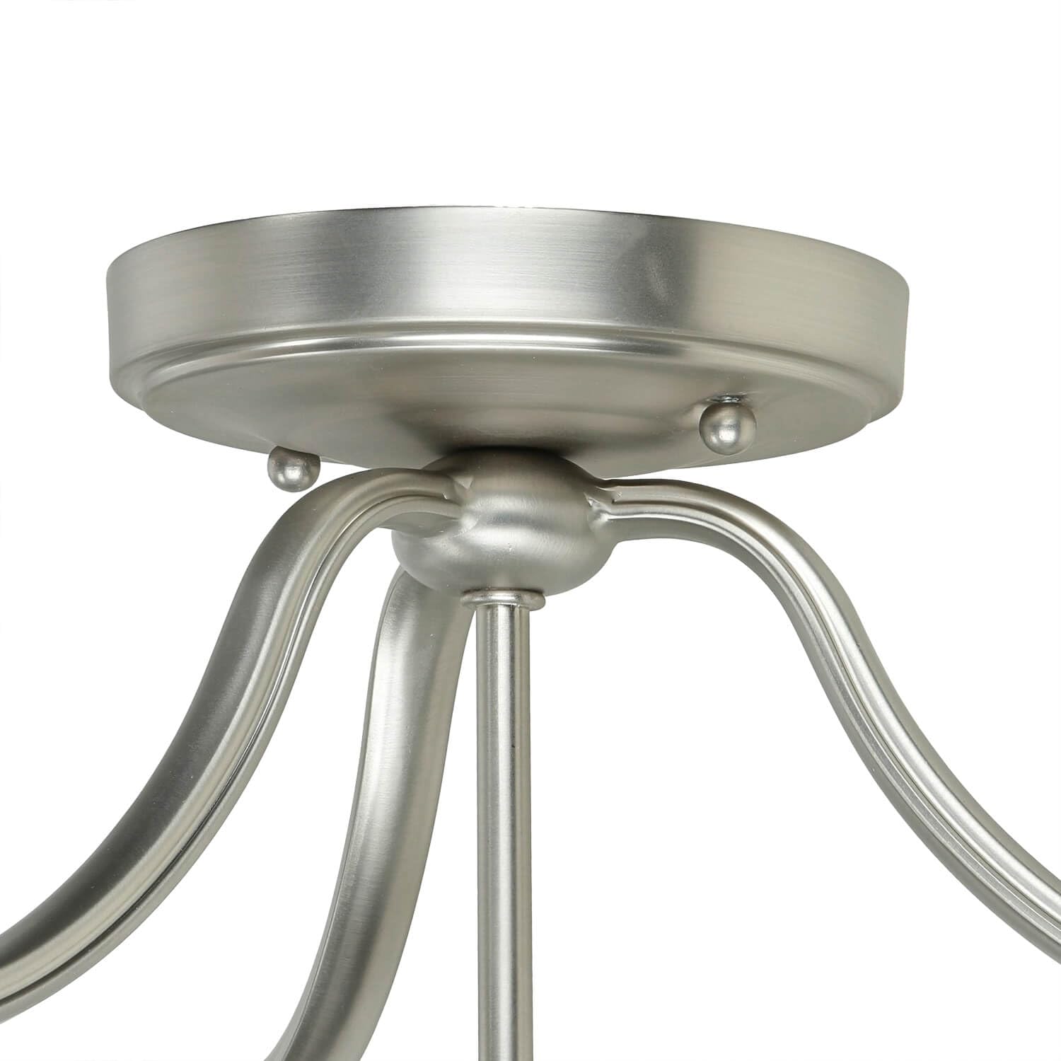Licht-Erlebnisse Deckenlampe E27 Weiß Nickel Ø37cm Glas Metall Jugendstil Deckenleuchte Wohnzimmer Esszimmer
