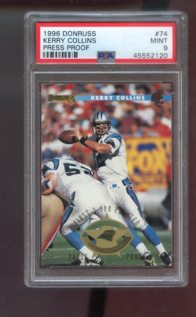 1996 Donruss PRESS PROOF #74 Kerry Collins PSA 9 Graded Football Card NFL Carolina Panthers