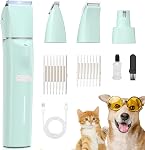Dog Grooming Kit,【LED independent switch】Dog Clippers Grooming Kit Professional,Low Noise, Electric Rechargeable Cordless, 2 Speed, For Dogs & Cats, Pets, For Eyes, Ears, Face, and Rump