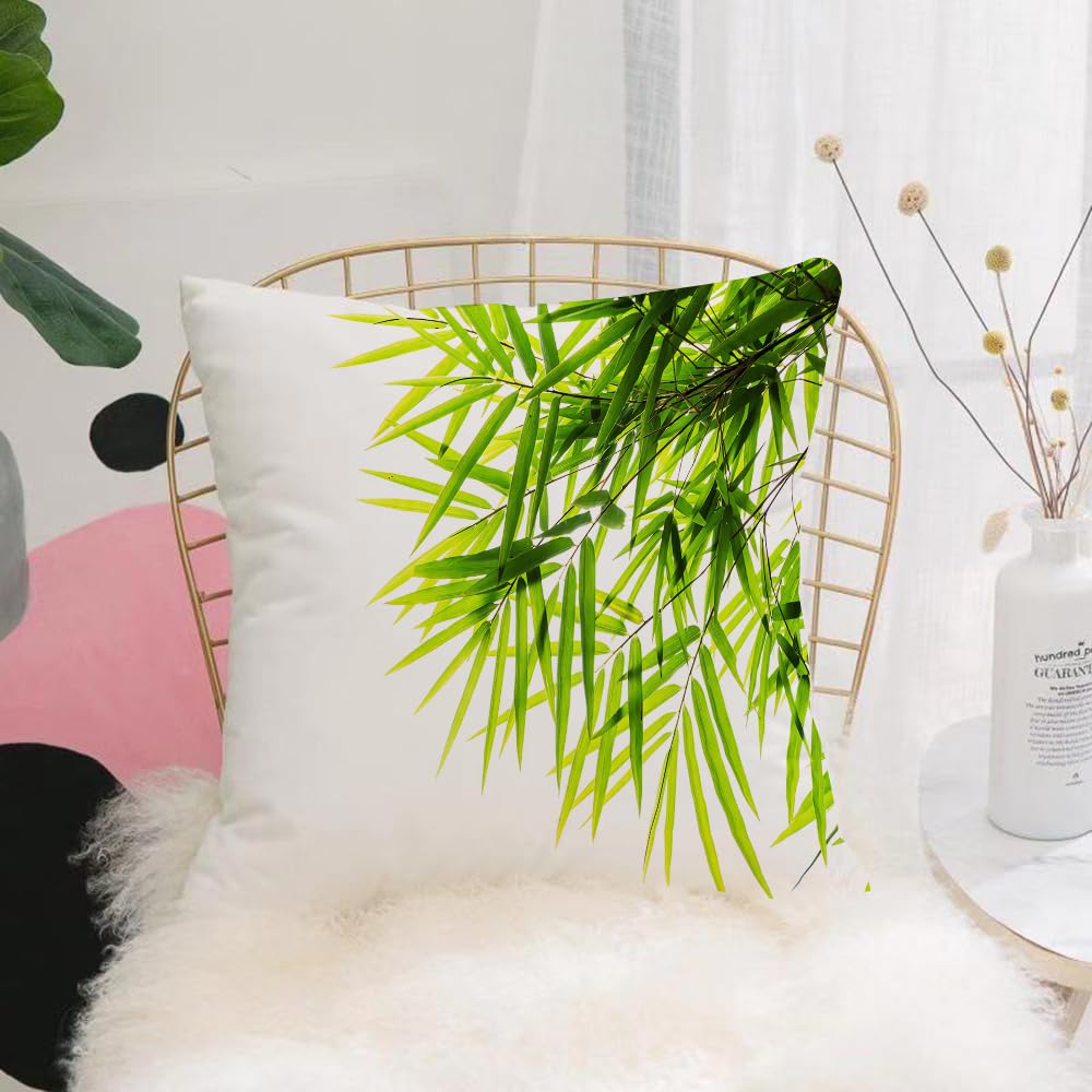 HYOSXW Cushion Cover,Throw Pillow Case Home Decorative for Living Room Bedroom Sofa Chair 16X16 Inch,Bamboo leaves, serene portrait of bright green bamboo bushes,Pillowcase 40X40cm