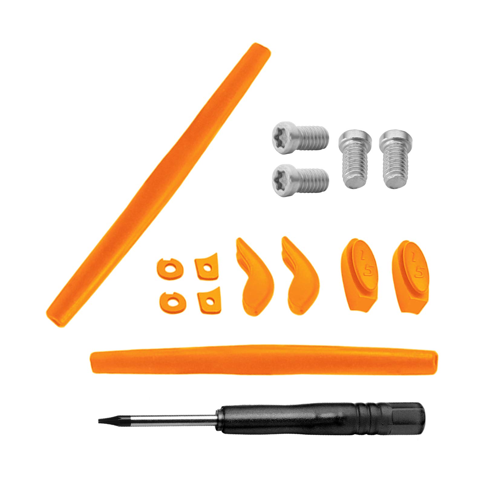 LenzReborn Replacement Earsocks Nosepieces Rubber Kits & T6 Screwdriver & T6 Screws for Oakley Juliet Sunglass - Orange