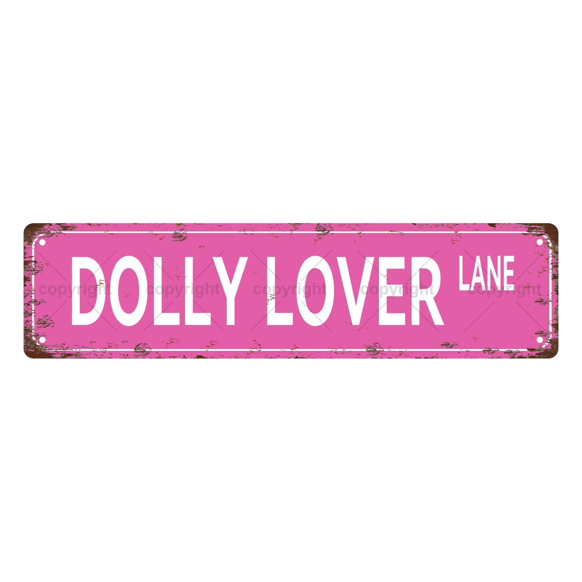 Dolly Lover Lane Girls Women Metal Tin Street Sign Bar Cafe Garage Cave Home Room Wall Bathroom Farmhouse Garden Porch Patio Decor,4x16 Inch
