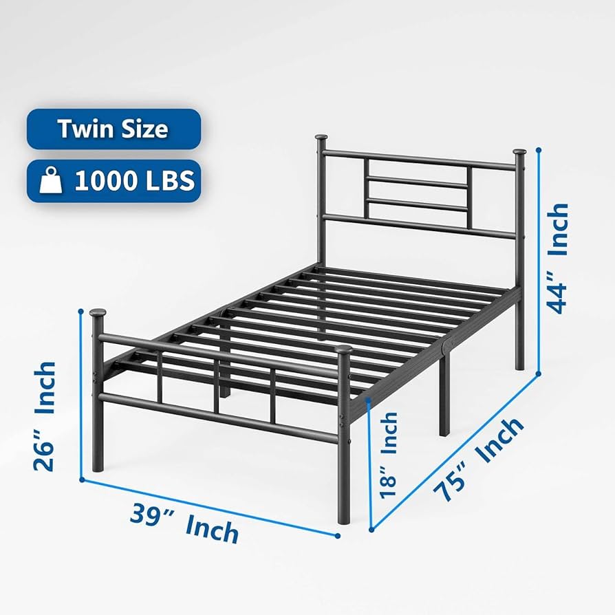 Piyoページ Amazon.com: ZIYOO 18 Inch Metal Platform Bed Frame with
