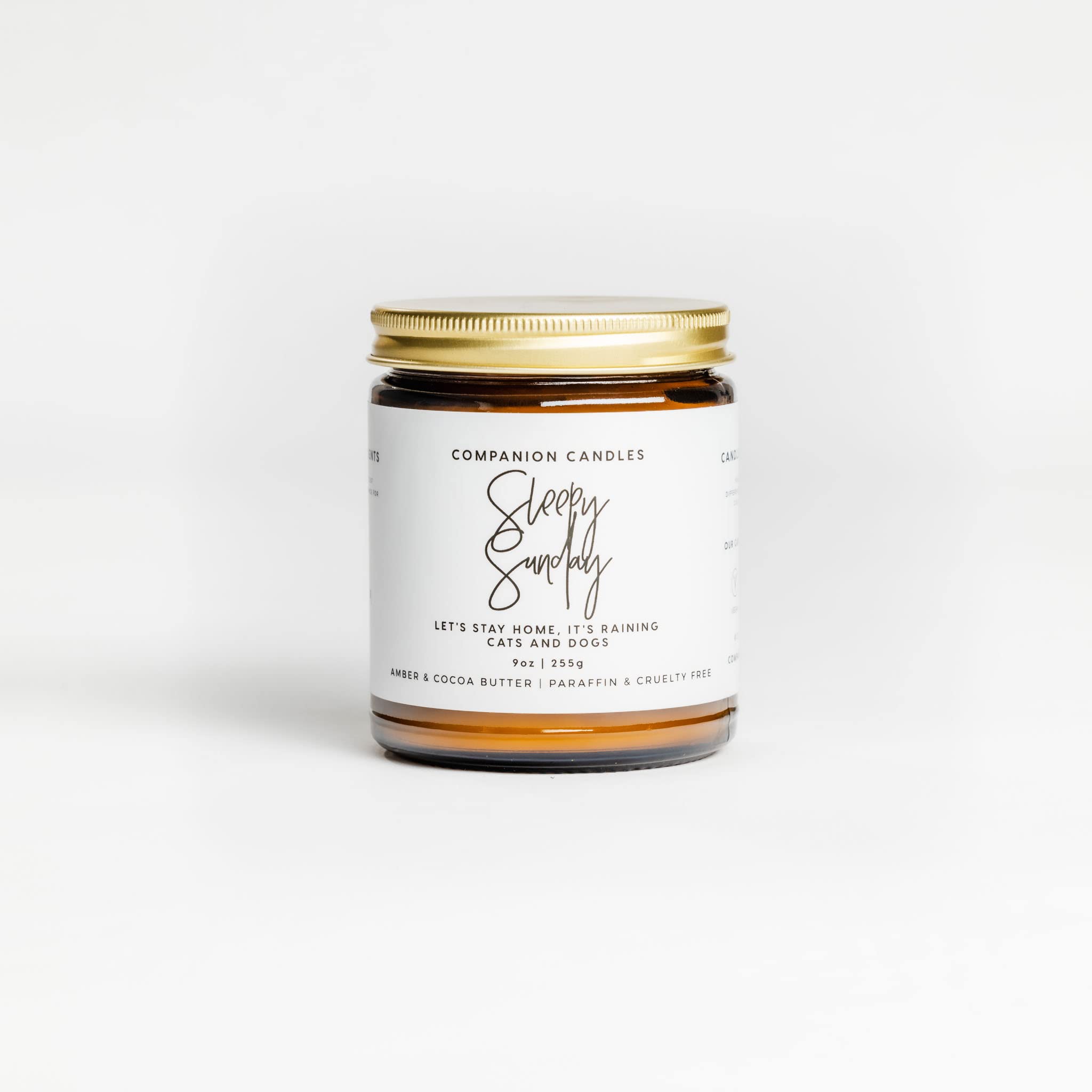 Amazon.com: Companion Candles Sleepy Sunday Amber & Cocoa Butter Candle |  Wood Wicked Candles | Pet Safe, Non-Toxic, Scented Candle for Home | 40+  Hrs Burn Time | Coconut-Soy Wax | Made