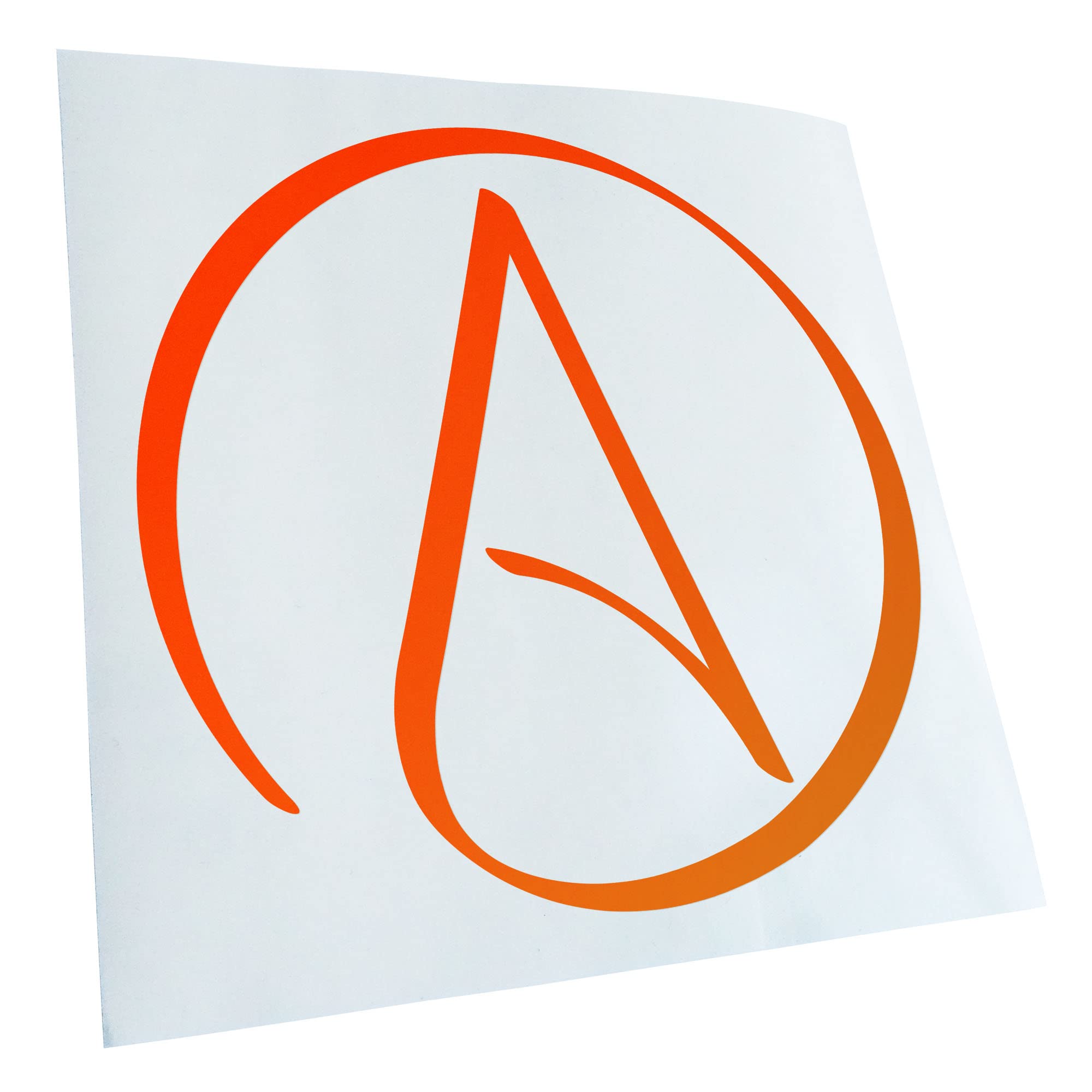 Kiwistar - Car Sticker - Neon Orange - 50 x 50 cm Atheism - Atheist - Rear Window Car Sticker Weatherproof for Car Truck Moped Truck - Sticker Exterior Self-Adhesive Tuning Accessories for Window