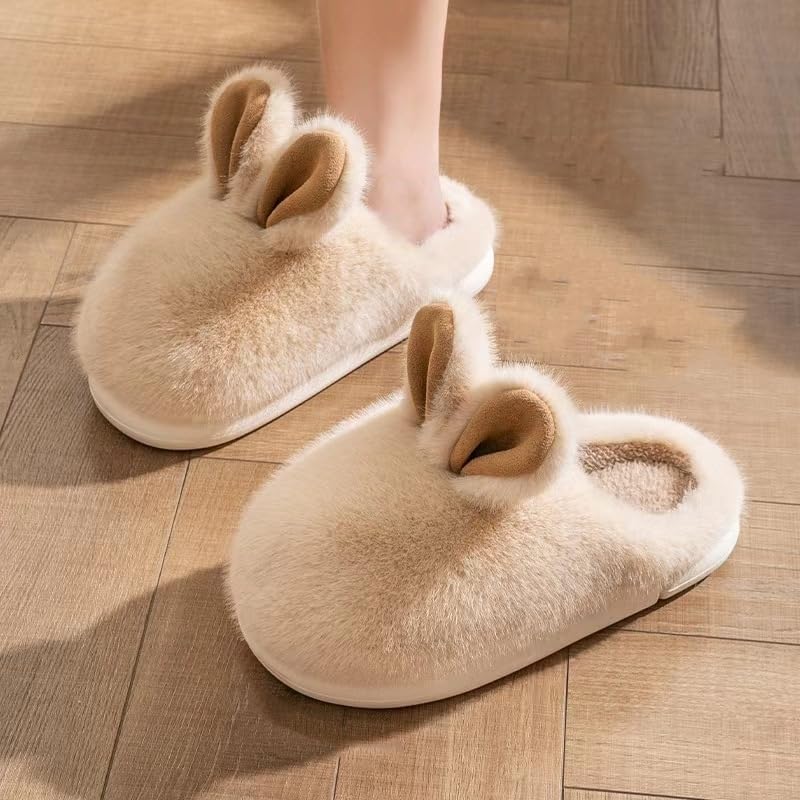 Plush Animal Slippers for Women Men Cute Bunny Indoor Outdoor Slippers Warm Soft Winter slippers4