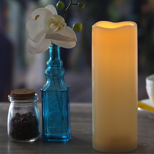 Miniatura 8 de Velas sin llama de 4 x 6 pulgadas con temporizador, paquete de 2 velas parpadeantes impermeables para exteriores, velas LED eléctricas falsas, velas