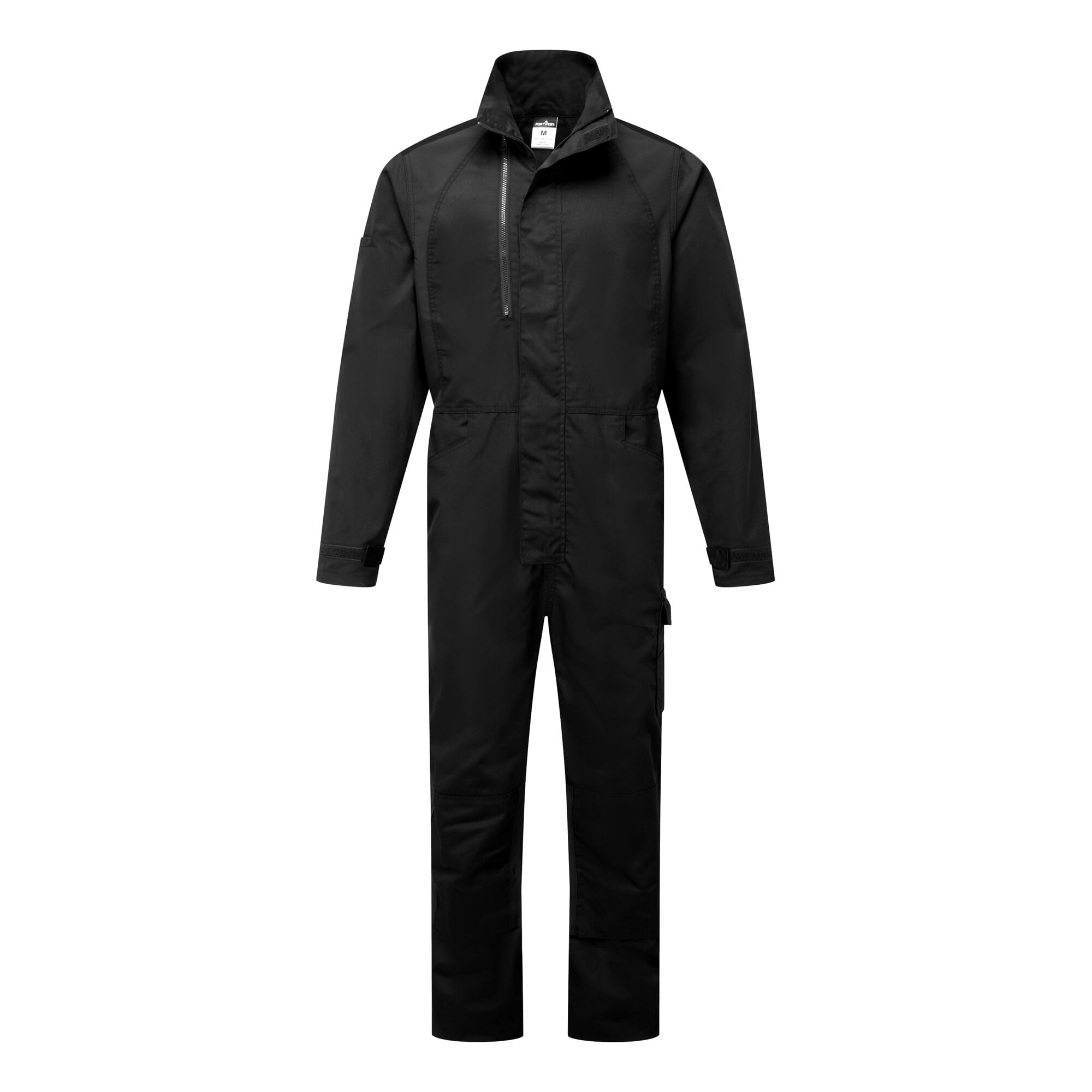 Portwest CD891 WX2 Eco Stretch Coverall Durable Workwear Two Way Zip Seven Pockets Recycled Polyester Slim Fit Action Back Comfort Design, Black, XXXL