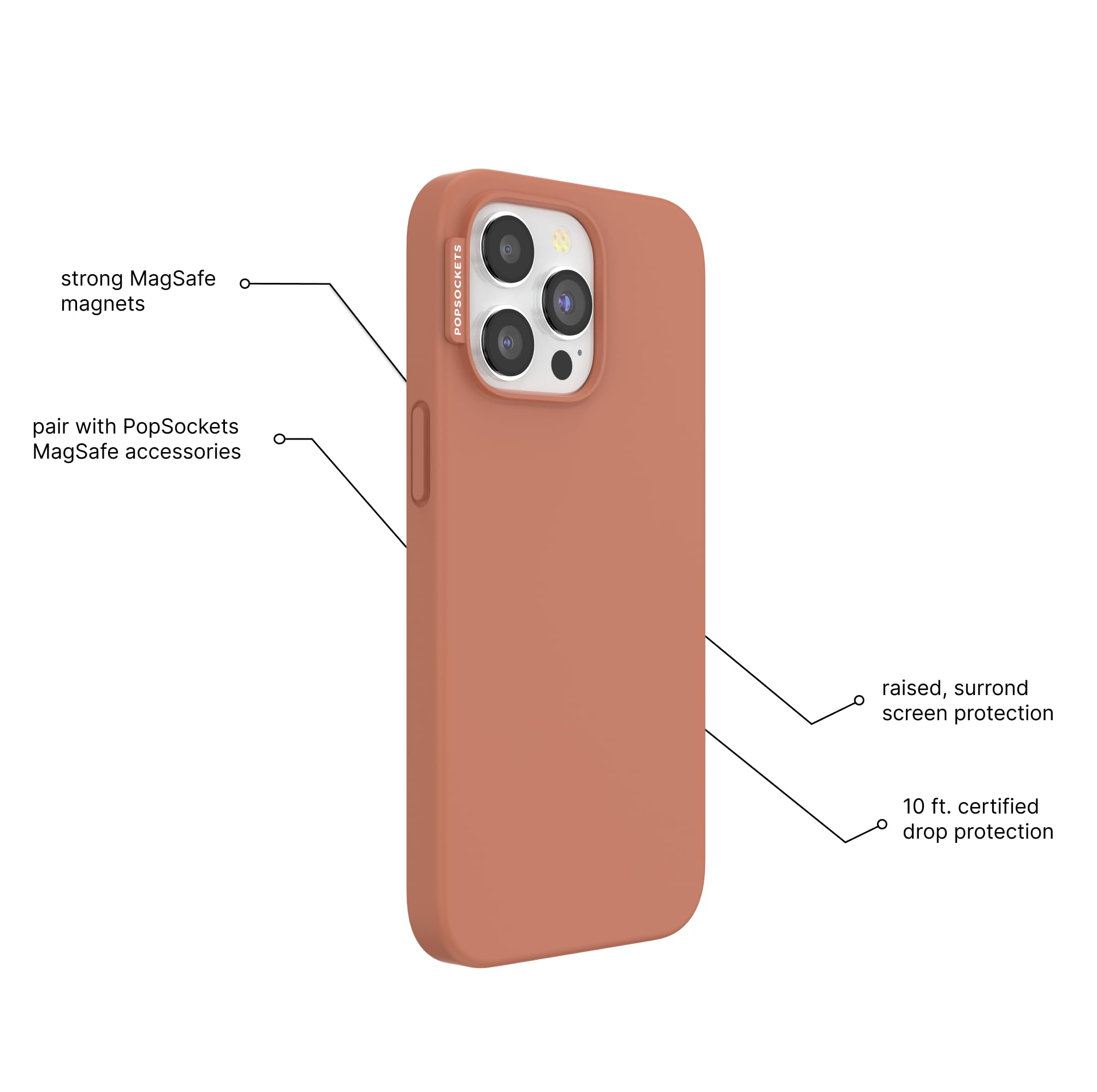 PopSockets Coque Pour IPhone 15 Pro Max Compatible Avec MagSafe, Coque De Téléphone Pour IPhone 15 Pro Max, Compatible Avec Chargement Sans Fil, Coque Uniquement – Turquoise